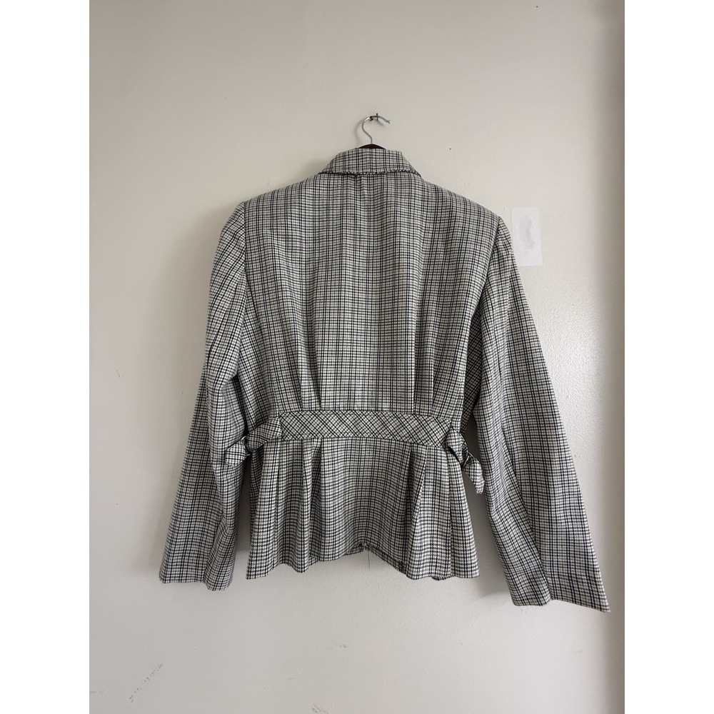 Vintage Paris Sport Club Plaid Jacket Women S Made USA Zip Front 90s Preppy